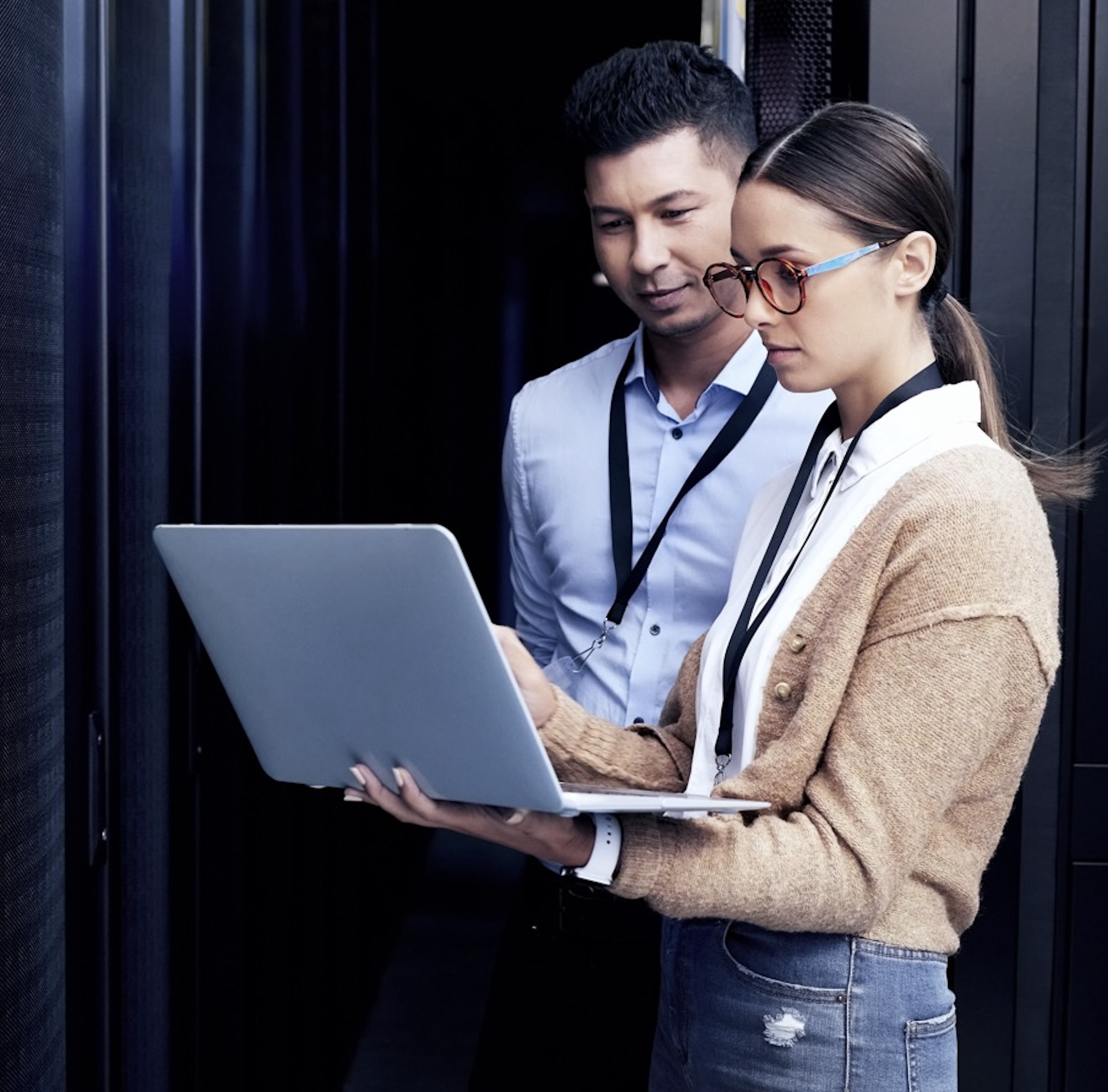 IT professional working in a modern office environment